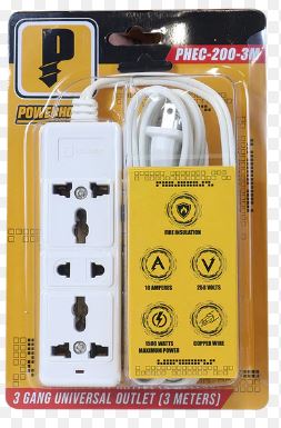 POWERHOUSE PHEC-200-3M 3 GANG EXTENSION CORD UNIVERSAL OUTLET