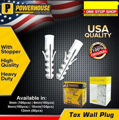 POWERHOUSE TOX WALL PLUG W/ STOPPER 10MM