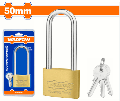 WADFOW Long Shackle Brass Padlock 50mm - WPD2450