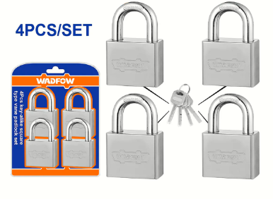 WADFOW 4pcs Key Alike Square Type Vane Padlock 40mm - WPDS444