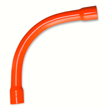 RED ORANGE CONDUIT ELBOW ''1/2X3M