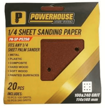 POWERHOUSE 1/4 SHEET SANDING PAPER