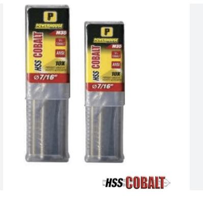 POWERHOUSE ANSI M35 COBALT JOBBER DRILL BIT (TUBEPACK )