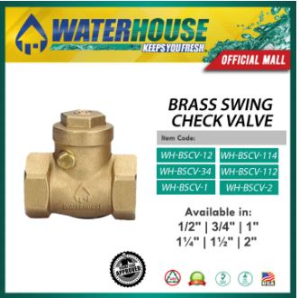 WATERHOUSE BRASS SWING CHECK VALVE