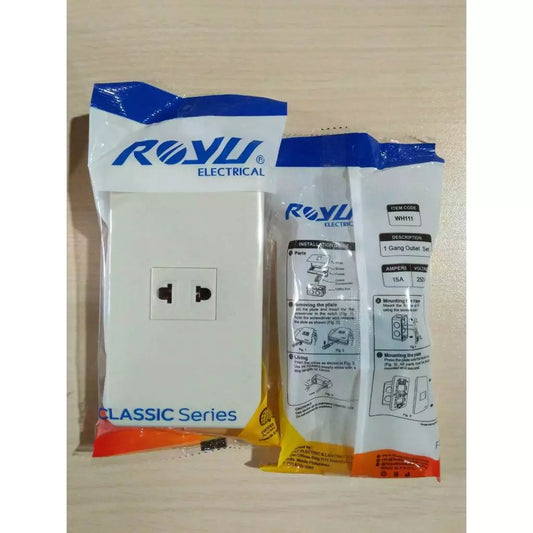 ROYU CLASSIC UNIVERAL OUTLET SET 1 GANG (WH111)