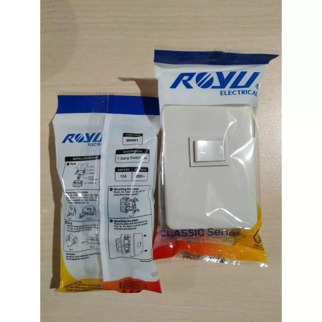 ROYU CLASSIC 1 WAY SWITCH SET-1GANG (WH501)