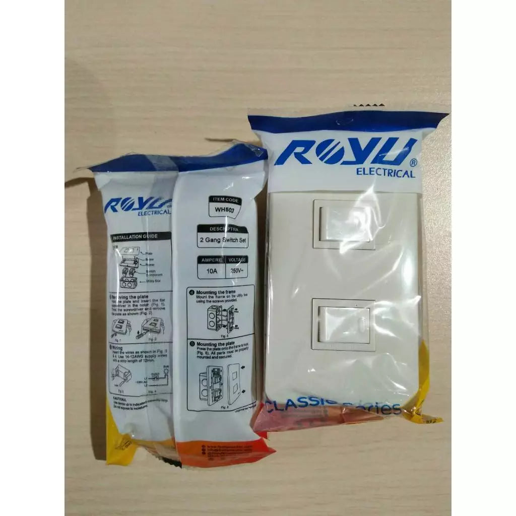 ROYU CLASSIC 1 WAY SWITCH SET-2 GANG (WH503)