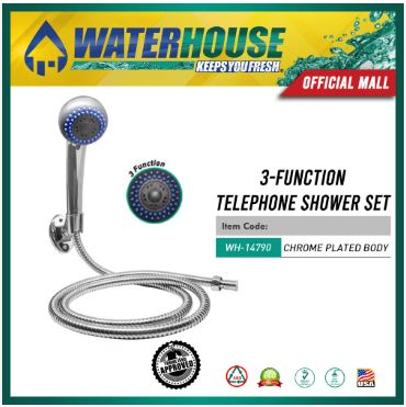 WATERHOUSE ABS 3 FUNCTION SINGLE TELEPHONE SHOWER HEAD CHROME