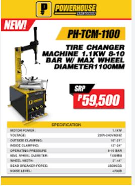 POWERHOUSE TIRE CHANGER MACHINE 1.1KW 8-10BAR (PH-TCM-1100)
