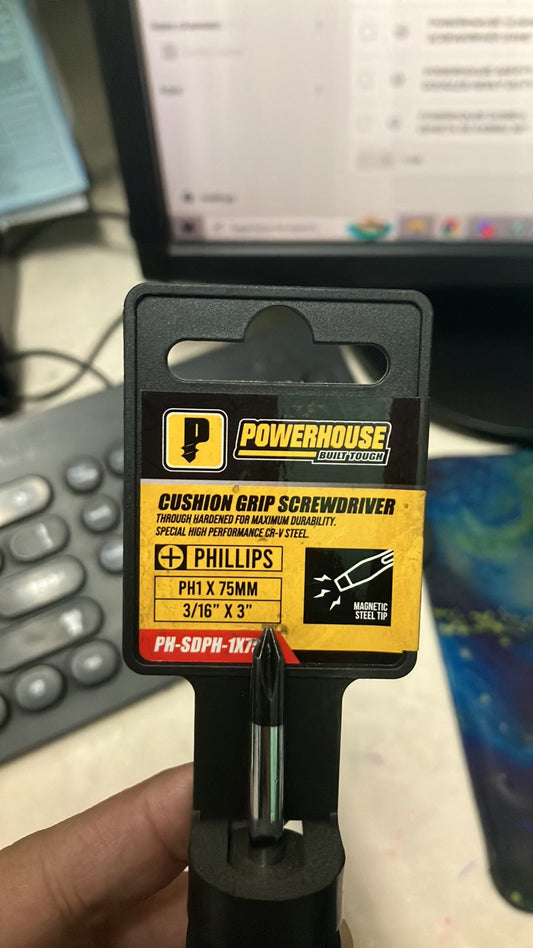 POWER HOUSE CUSHION SCREWDRIVER PH1X75MM (PH-SDPH-1X75)