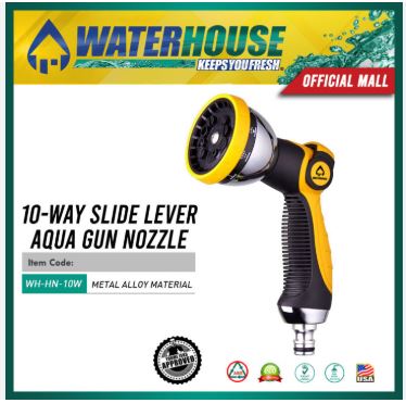 WATERHOUSE 10-WAY SLIDE LEVER AQUA GUN NOZZLE