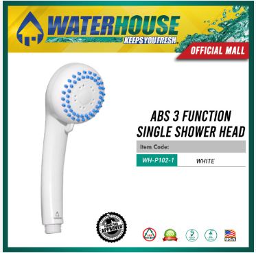 waterhouse  abs 3 function single shower head white